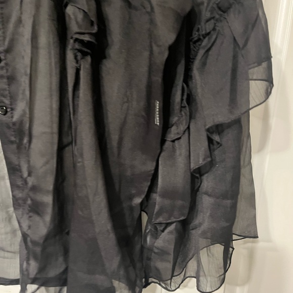 Plus size sheer tiered sleeve blouse - Picture 6 of 9